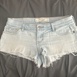 Abercrombie & Fitch Vintage Light Blue Low-rise Micro Cutoff Shorts